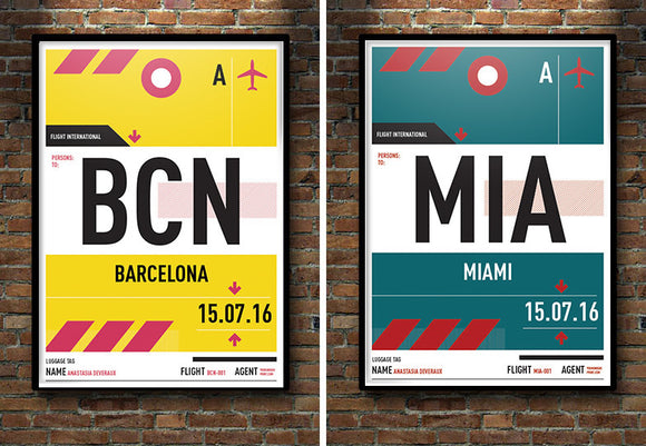 Personalised Luggage Tag Poster (Internacional)
