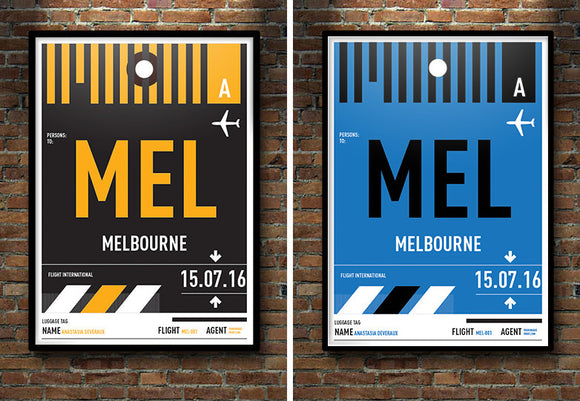 Personalised Luggage Tag Poster (Avion)
