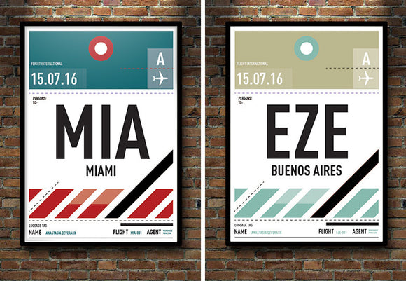 Personalised Luggage Tag Poster (Vacanza)